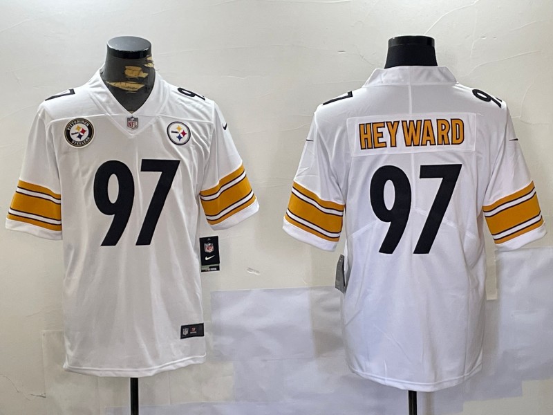 Men's Pittsburgh Steelers #97 Cameron Heyward White Vapor Limited Stitched Football Jerseys