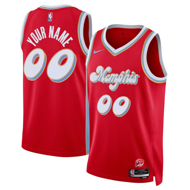 Men's Memphis Grizzlies Customized Nike Red 2024-25 City Edition Swingman Stitched Basketball Jersey