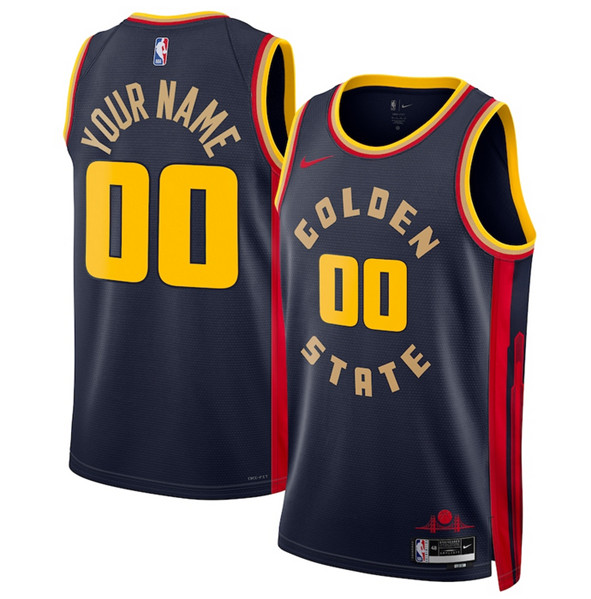 Men's Golden State Warriors Customized Navy 2024-25 City Edition Swingman Stitched Basketball Jersey