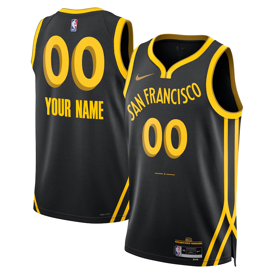 Men's Golden State Warriors Customized Black 2023-24 City Edition Swingman Stitched Basketball Jersey