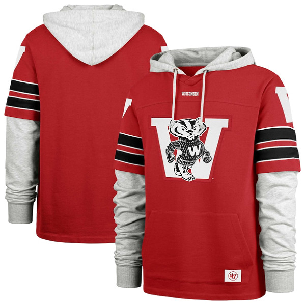 Men's Wisconsin Badgers Red Pullover Hoodie