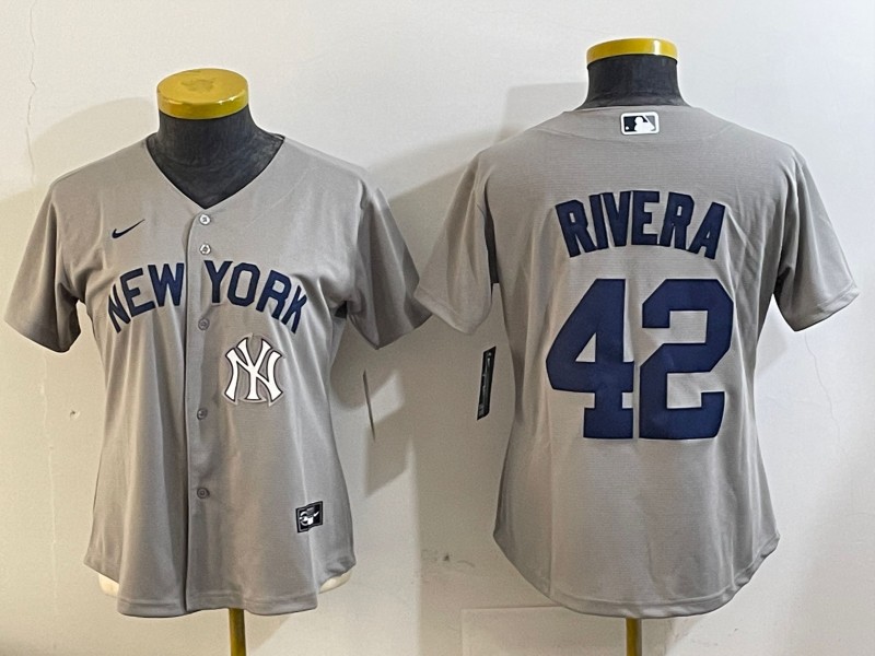 Youth New York Yankees #42 Mariano Rivera Grey Field of Dreams Cool Base Jerseys