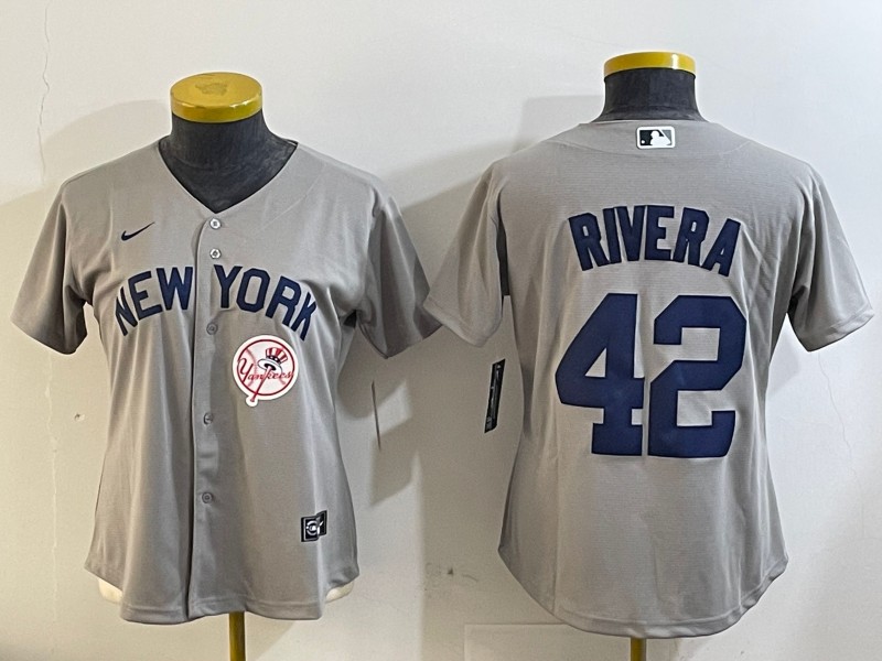 Youth New York Yankees #42 Mariano Rivera Grey Field of Dreams Cool Base MLB Jersey