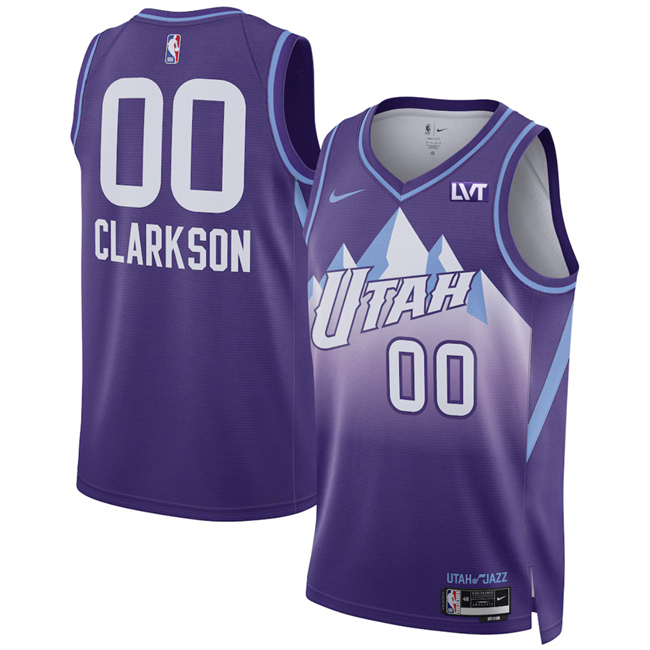 Men's Utah Jazz #00 Jordan Clarkson Purple 2024_25 City Edition Stitched Basketball Jersey