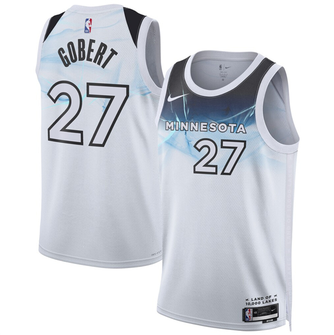 Men's Minnesota Timberwolves #27 Rudy Gobert White 2024_25 City Edition Stitched Jersey