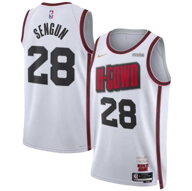 Men's Houston Rockets #28 Alperen Sengun White 2024_25 City Edition Stitched Jersey