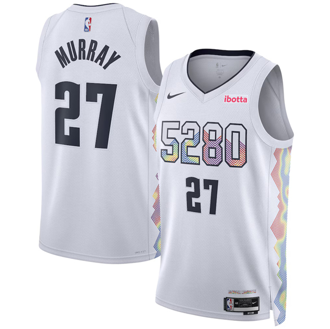 Men's Denver Nuggets #27 Jamal Murray White 2024_25 City Edition Stitched Basketball Jersey