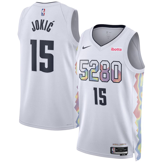 Men's Denver Nuggets #15 Nikola Jokić White 2024_25 City Edition Stitched Basketball Jersey