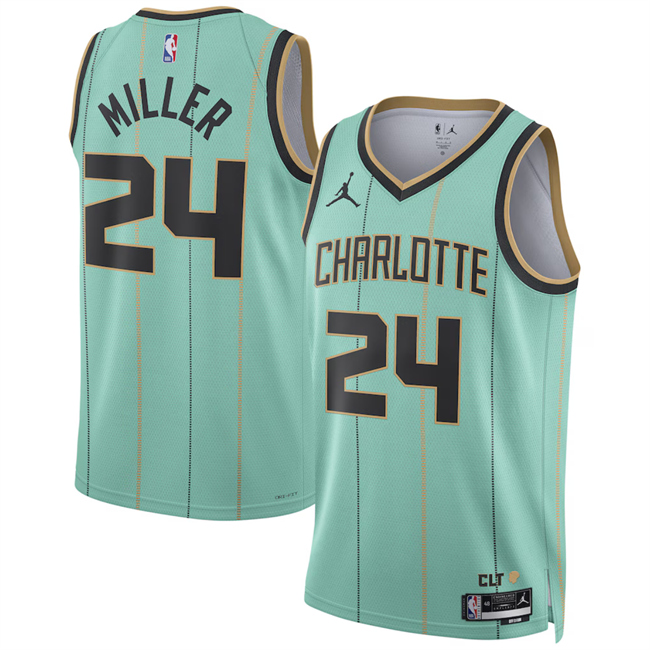 Men's Charlotte Hornets #24 Brandon Miller Mint 2024_25 City Edition Stitched Basketball Jersey