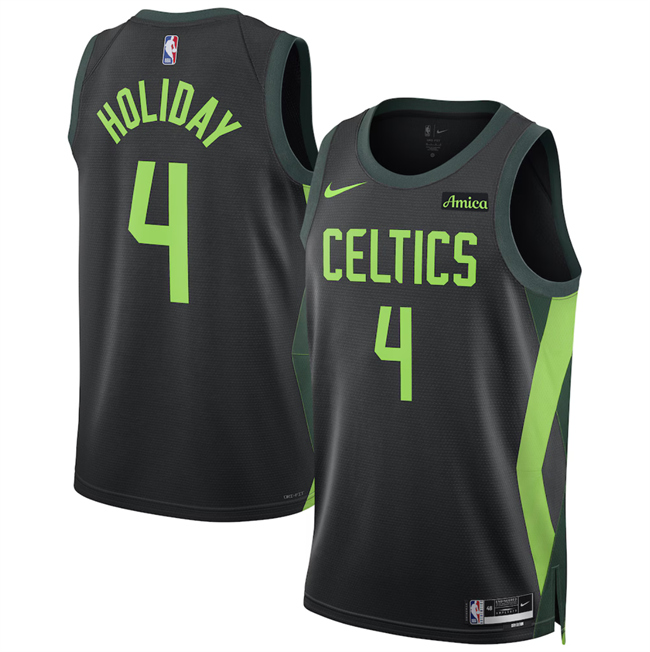 Men's Boston Celtics #4 Jrue Holiday Black 2024_25 City Edition Stitched Basketball Jersey