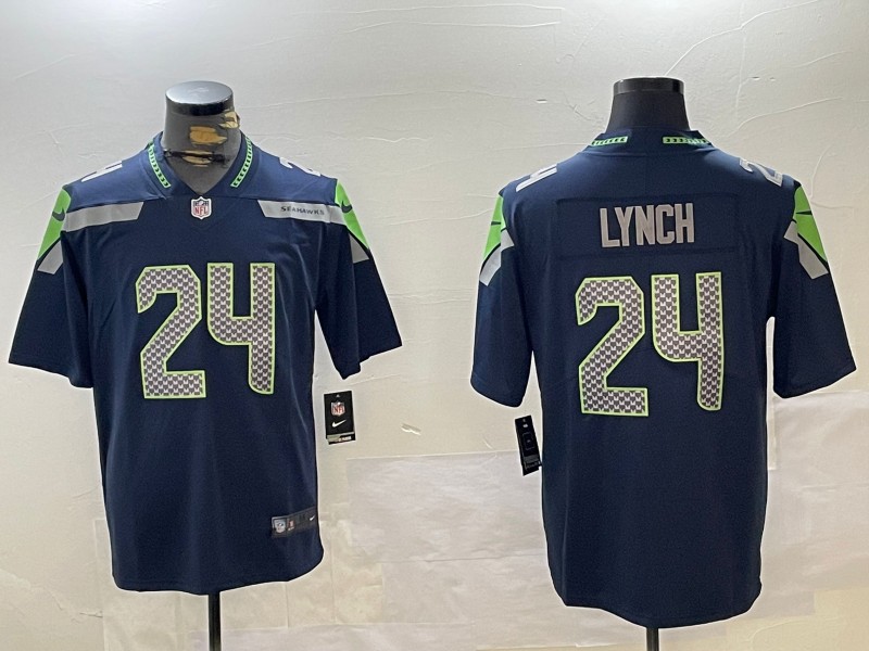 Men's Seattle Seahawks #24 Marshawn Lynch Navy Nike Vapor Untouchable Limited Stitched NFL Jersey