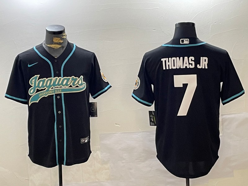 Men's Jacksonville Jaguars #7 Brian Thomas Jr Black Nike Stitched MLB Baseball Jersey