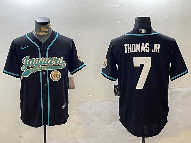 Men's Jacksonville Jaguars #7 Brian Thomas Jr Black Nike Stitched MLB Baseball Jerseys