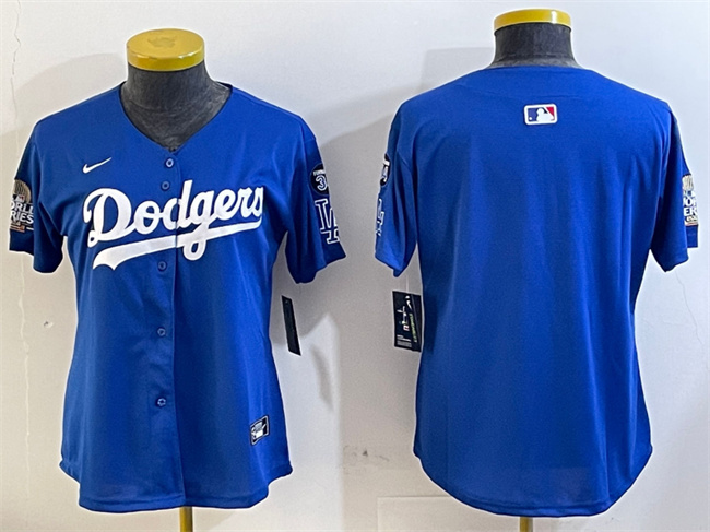 Youth Los Angeles Dodgers Blank Royal 2024 World Series With Fernando Memorial Patch Alternate Limited Stitched Baseball Jersey