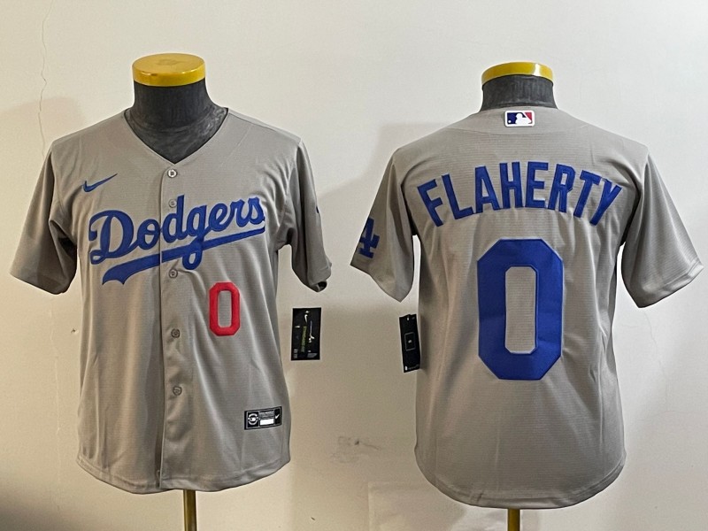 Women's Los Angeles Dodgers #0 Jack Flaherty Grey Cool Base Stitched Baseball Jerseys(Run Small)