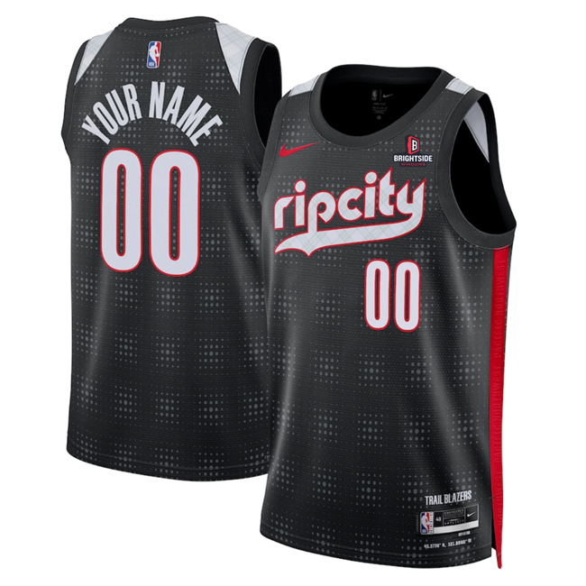 Men's Portland Trail Blazers Customized Black 2024_25 City Edition Edition Stitched Basketball Jersey