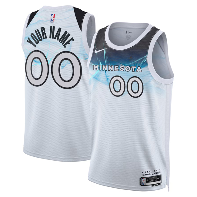 Men's Minnesota Timberwolves Customized White 2024_25 City Edition Stitched Jersey