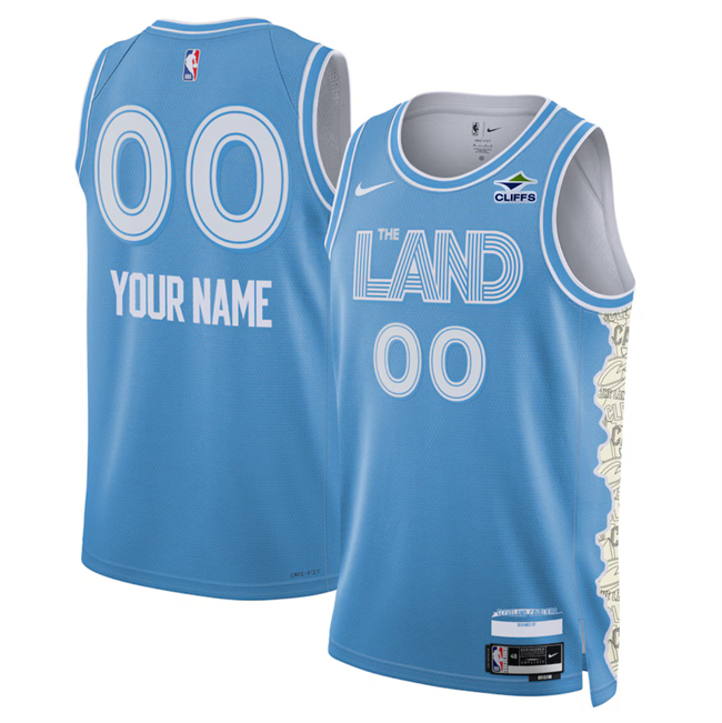 Men's Cleveland Cavaliers Customized Light Blue 2024_25 City Edition Stitched Jersey