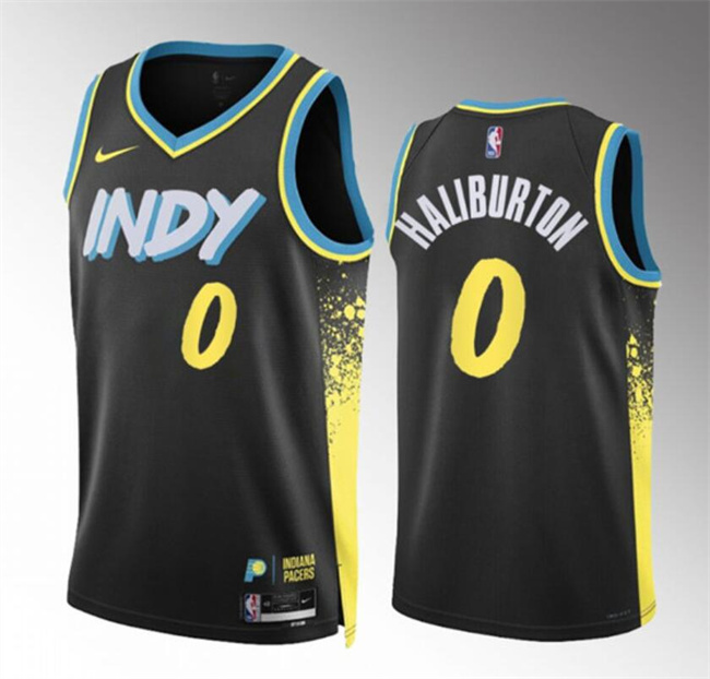 Youth Indiana Pacers #0 Tyrese Haliburton Black 2023_24 City Edition Stitched Basketball Jersey