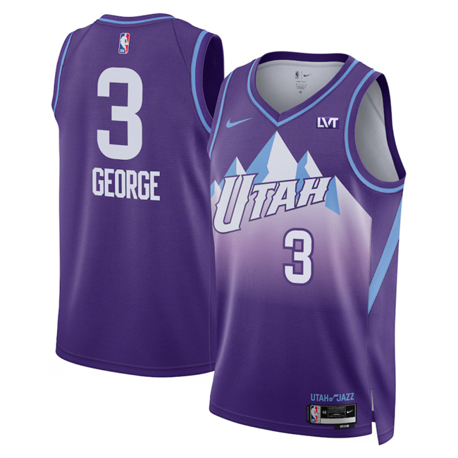 Men's Utah Jazz #3 Keyonte George Purple 2024-25 City Edition Stitched Basketball Jersey