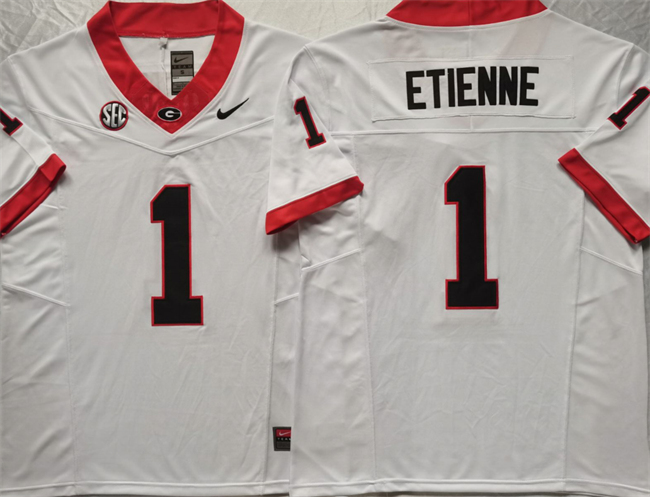 Youth Georgia Bulldogs #1 Trevor Etienne White F.U.S.E. Stitched Football Jersey