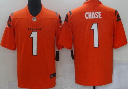 Men's Cincinnati Bengals #1 Ja'Marr Chase Limited Orange Vapor Untouchable Jersey