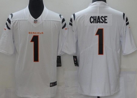 Men's Cincinnati Bengals #1 Ja'Marr Chase Limited White Vapor Untouchable Jersey