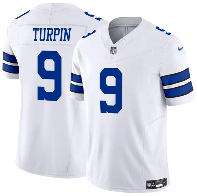 Men's Dallas Cowboys #9 KaVontae Turpin White 2023 F.U.S.E Vapor Untouchable Limited Stitched Football Jersey