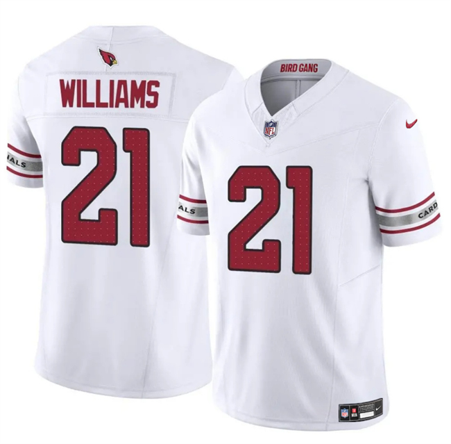 Men's Arizona Cardinals #21 Garrett Williams White 2024 F.U.S.E. Vapor Untouchable Limited Stitched Jersey