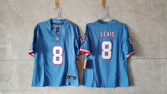 Youth Tennessee Titans #8 Will Levis Blue 2024 F.U.S.E. Throwback Vapor Limited Stitched Football Jersey