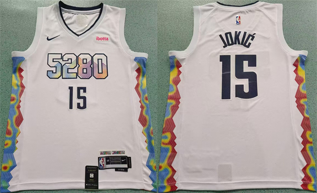 Men's Denver Nuggets #15 Nikola Jokić White 2024_25 City Edition Stitched Basketball Jersey