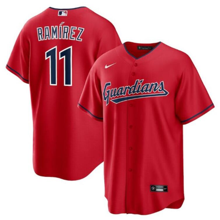 Youth Cleveland Guardians #11 Jose Ramirez Red Cool Base Stitched Baseball Jersey