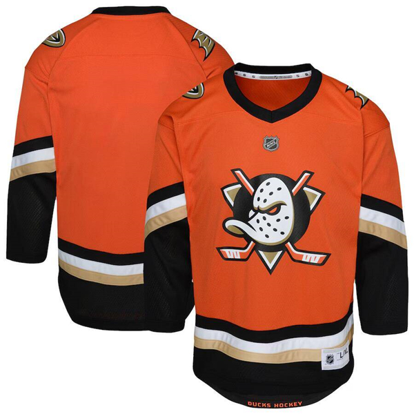 Youth Anaheim Ducks Orange Blank Home Stitched Jersey