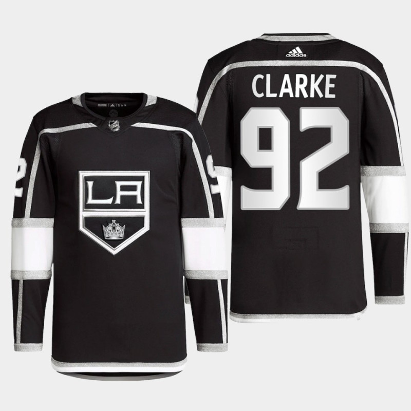 Men's Los Angeles Kings #92 Brandt Clarke Adidas Black Stitched Hockey Jersey Authentic Home