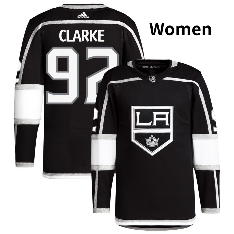 Women's Los Angeles Kings #92 Brandt Clarke Adidas Black Home NHL Hockey Jersey