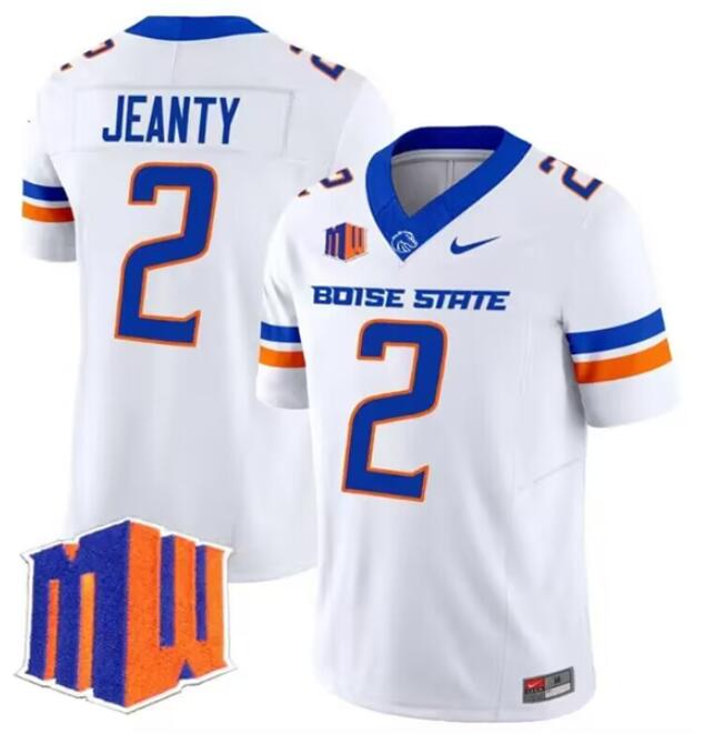 Youth Boise State Broncos #2 Ashton Jeanty White 2024 F.U.S.E. Vapor Limited Stitched Football Jersey