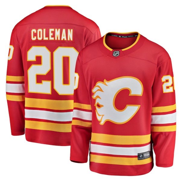 Men's Calgary Flames #20 Blake Coleman 2024-25 Home Stitched Hockey Jersey