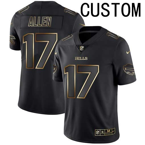 Men's Buffalo Bills Active Player Custom 2019 Black Gold Edition Stitched NFL Jersey