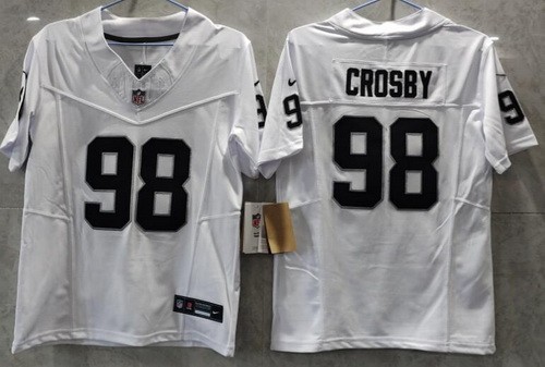 Youth Las Vegas Raiders #98 Maxx Crosby Limited White FUSE Vapor Jersey