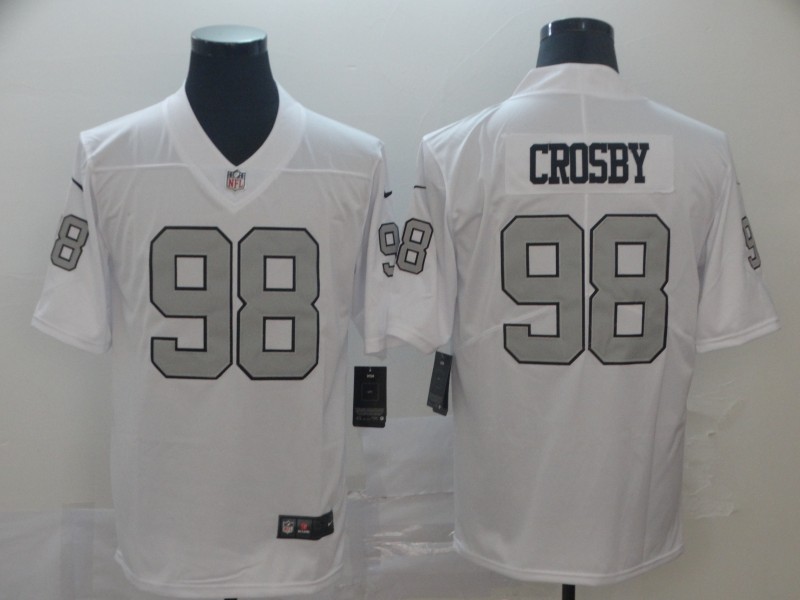 Youth Las Vegas Raiders #98 Maxx Crosby White Color Rush Limited Stitched Jersey