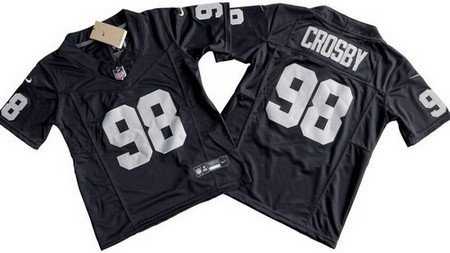 Youth Las Vegas Raiders #98 Maxx Crosby Limited Black FUSE Vapor Jersey