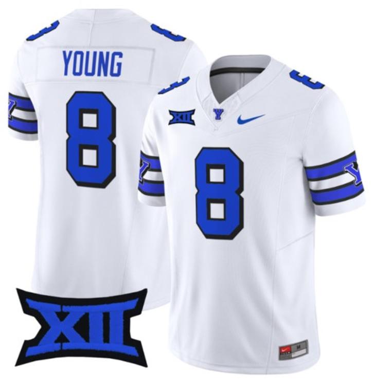 Men's Nike Steve Young Jersey #8 BYU Cougars Vapor Limited College Football Stitched 1996 Throwback