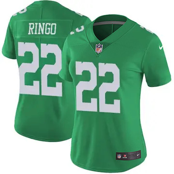 Women's Philadelphia Eagles #22 Kelee Ringo Vapor Limited Color Rush Green Nike Stitched NFL Jersey