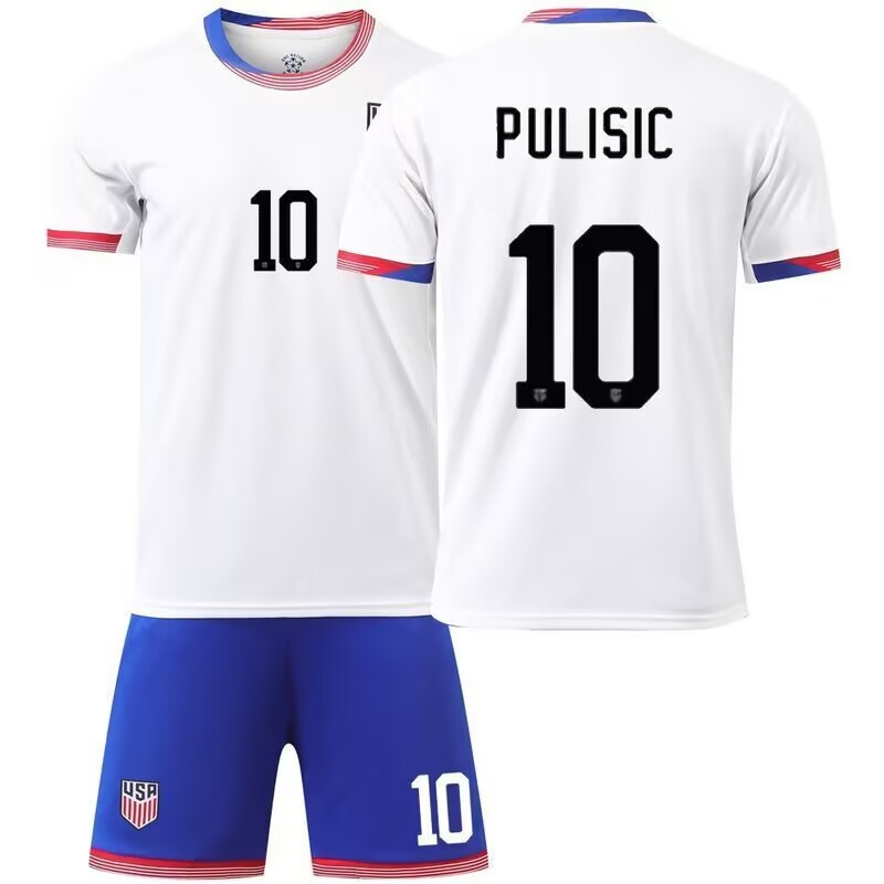 Youth American Team #10 Christian Pulisic 2024-25 Home Soccer Jersey Suit