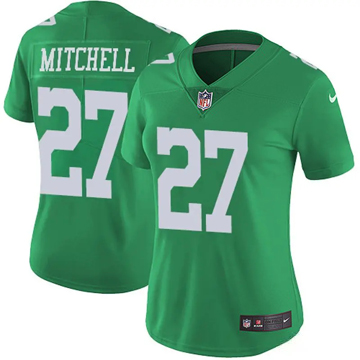 Women's Philadelphia Eagles #27 Quinyon Mitchell Vapor Limited Color Rush Green Nike Stitched NFL Jersey