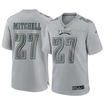 Men's Philadelphia Eagles #27 Quinyon Mitchell Limited Atmosphere Fashion Gray Nike Stitched NFL Jersey