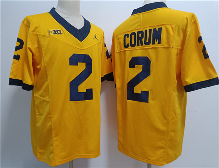 Men's Michigan Wolverines  #2 Blake Corum 2023 F.U.S.E. Yellow Stitched Jersey