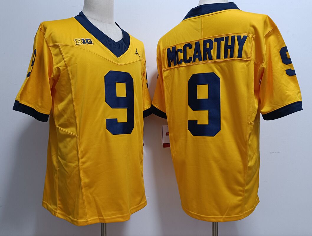 Men's Michigan Wolverines #9 J.J. McCarthy 2023 F.U.S.E. Yellow Stitched Jersey