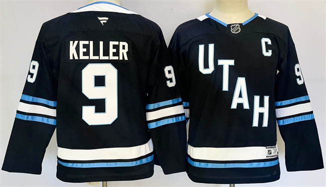 Youth Utah Hockey Club #9 Clayton Keller Navy 2024-25 With C Patch Stitched Jersey