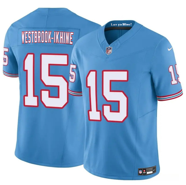 Men's Tennessee Titans #15 Nick Westbrook-Ikhine Blue 2024 F.U.S.E. Throwback Vapor Limited Stitched Football Jersey